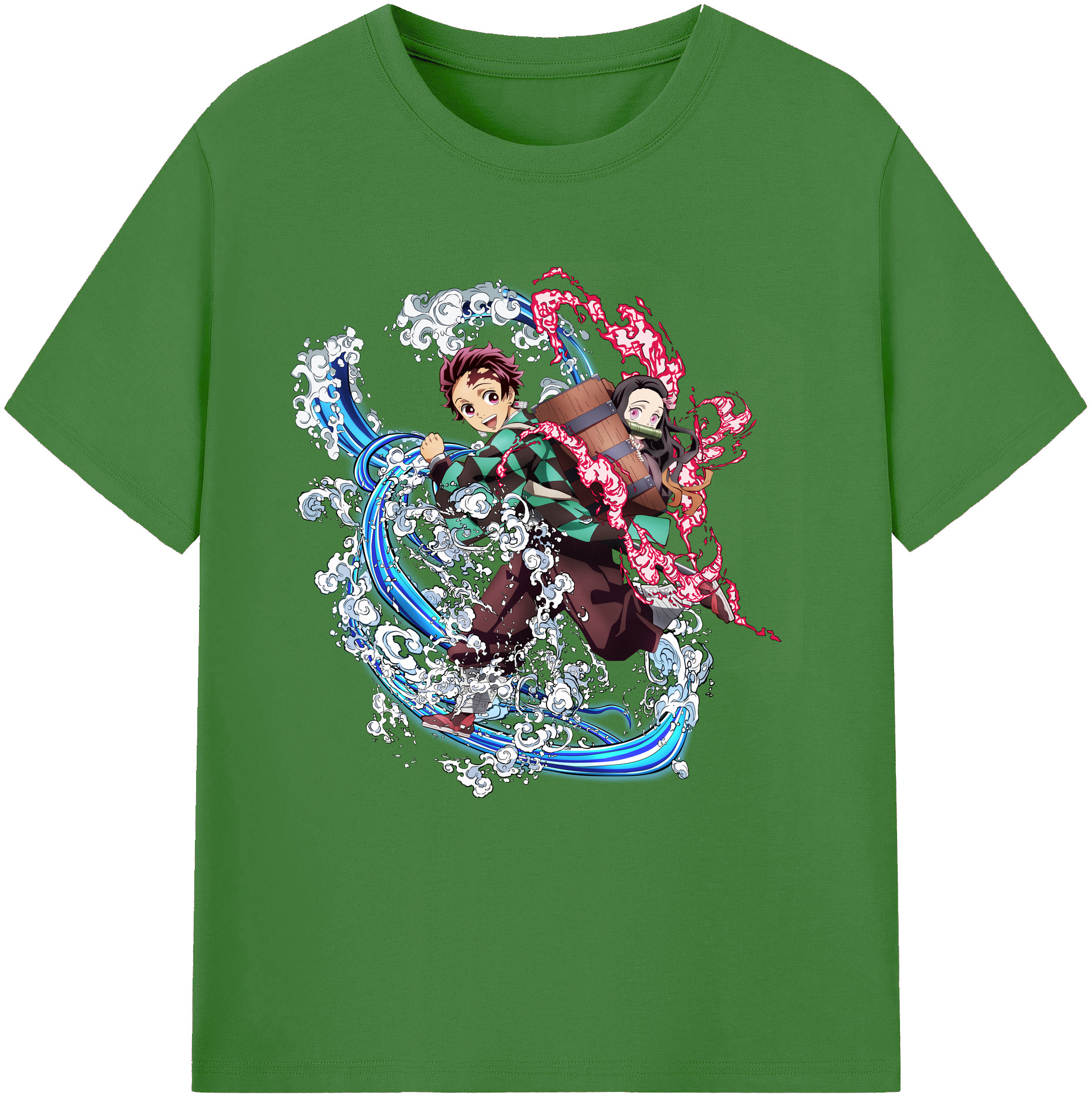 （画像用） 鬼滅の刃（きめつのやいば）竈門 禰󠄀豆子／かまど ねずこ Kamado Nezuko レディースカジュアルプリントTシャツ（綿100％）